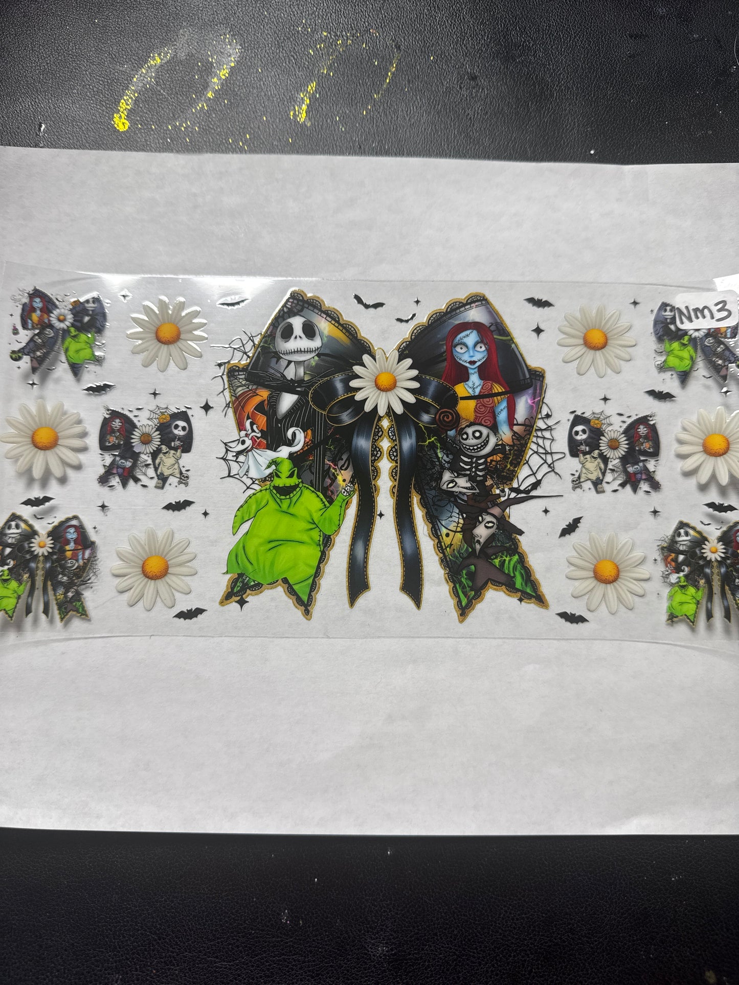 NM3 Spooky characters with bows and flowers uvdtf wrap