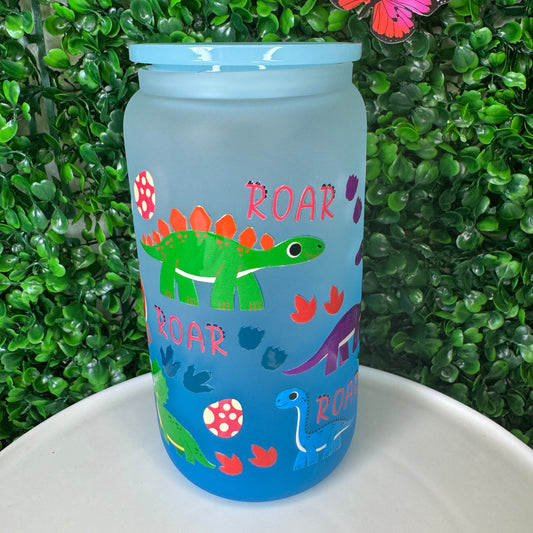 16oz Blue Dino UVDTF cup