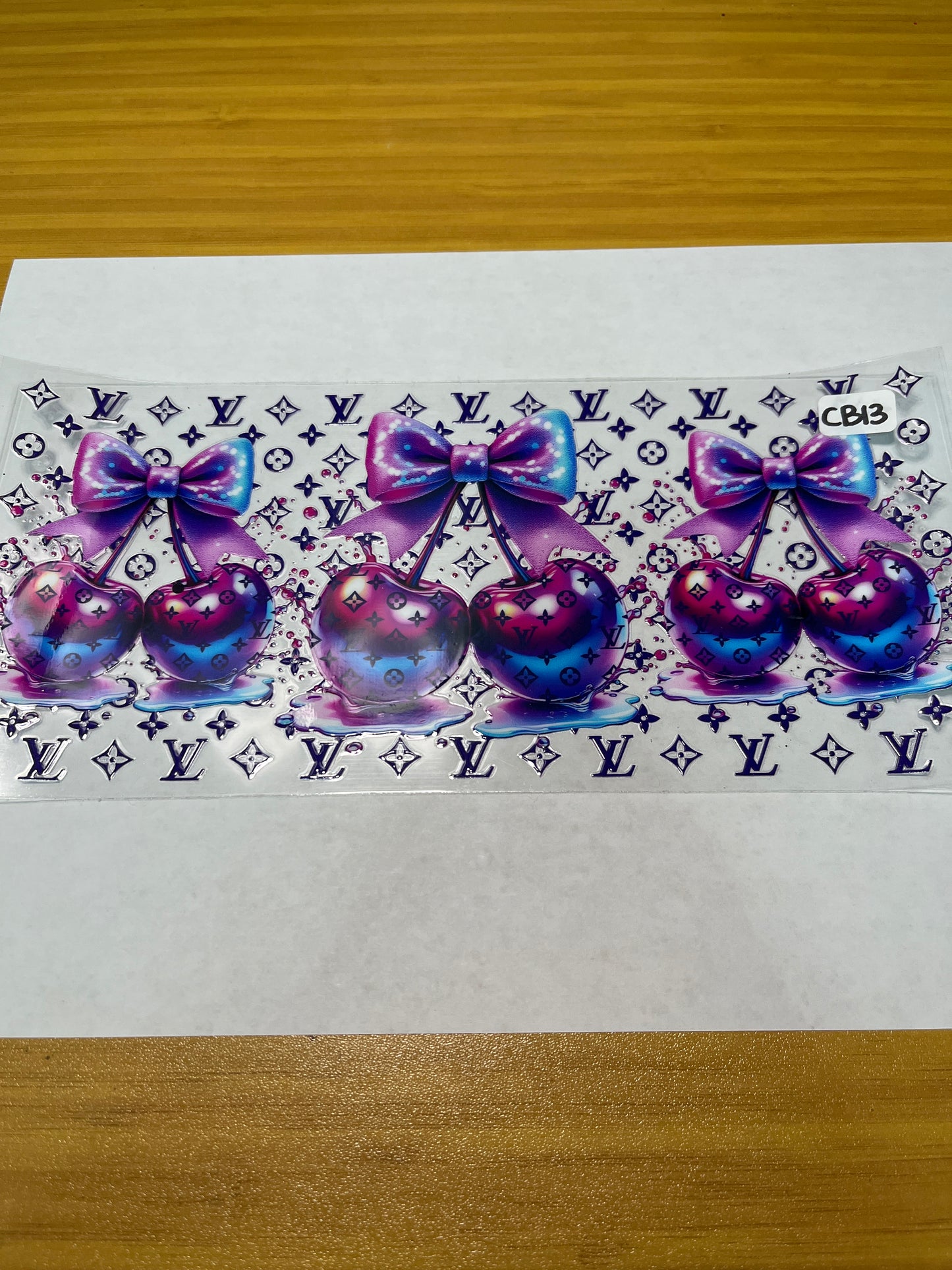 CB13 Food Cherry Ribbon UVDTF Wrap