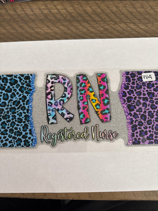 W4 glitter registered nurse uvdtf wrap