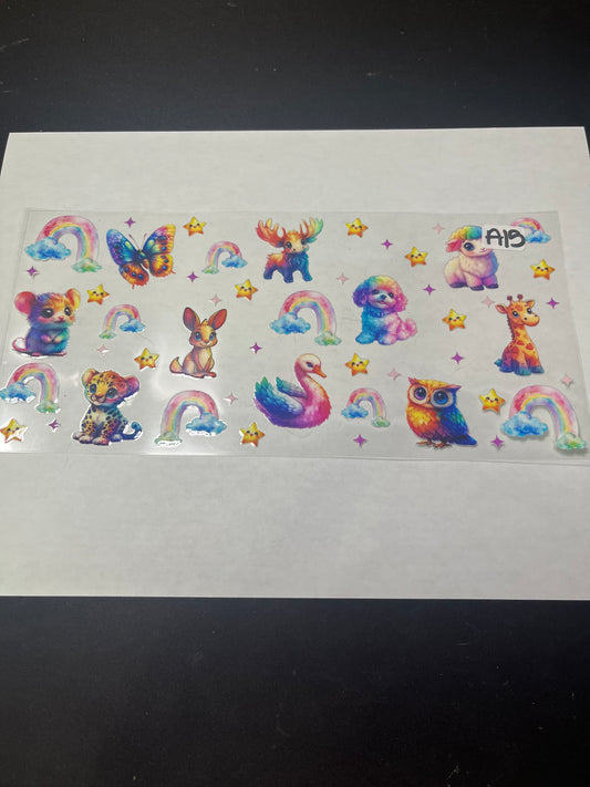 A15 Rainbow Animals UVDTF Wrap