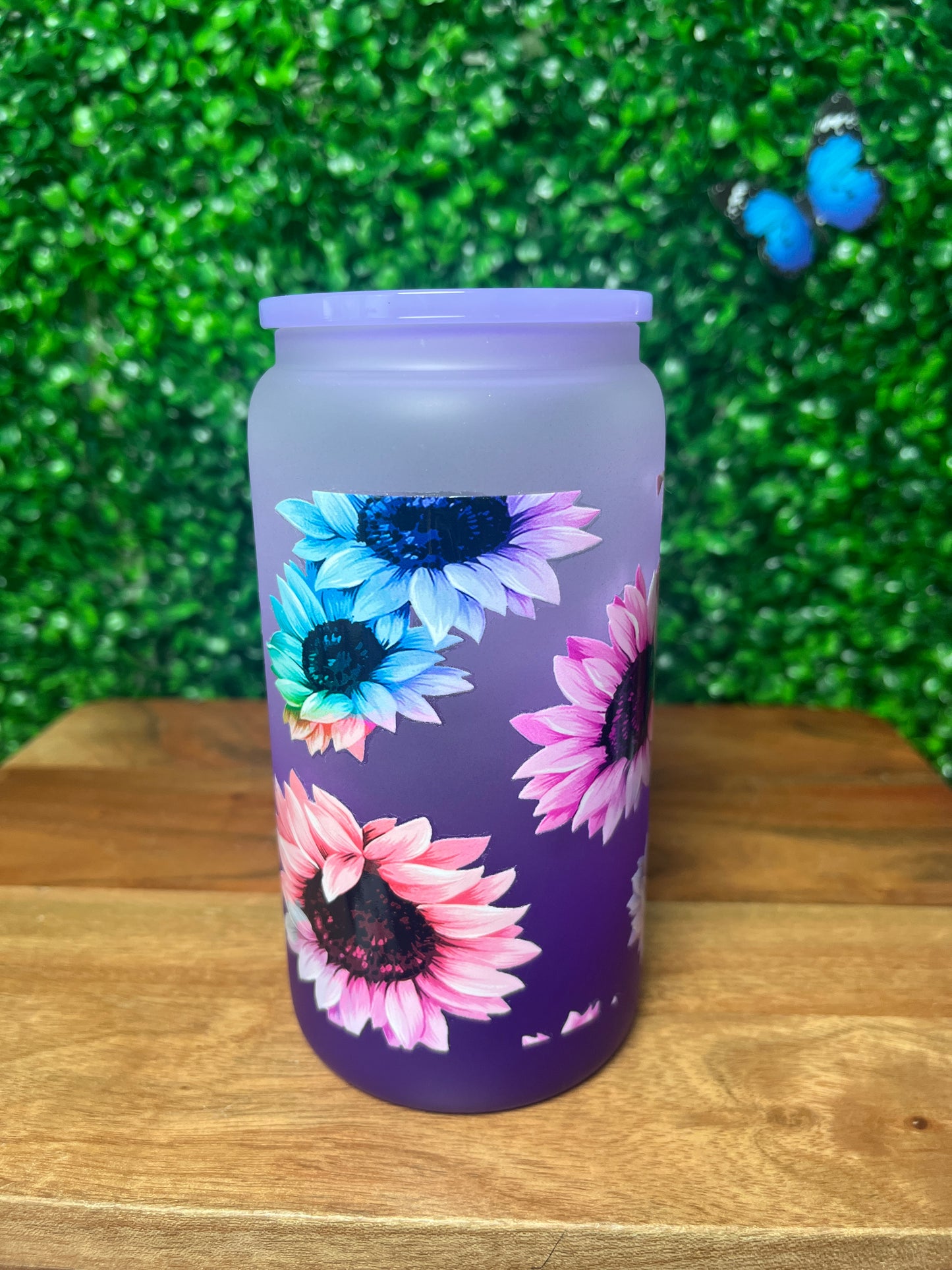 16oz Flowers UVDTF Glass Cup