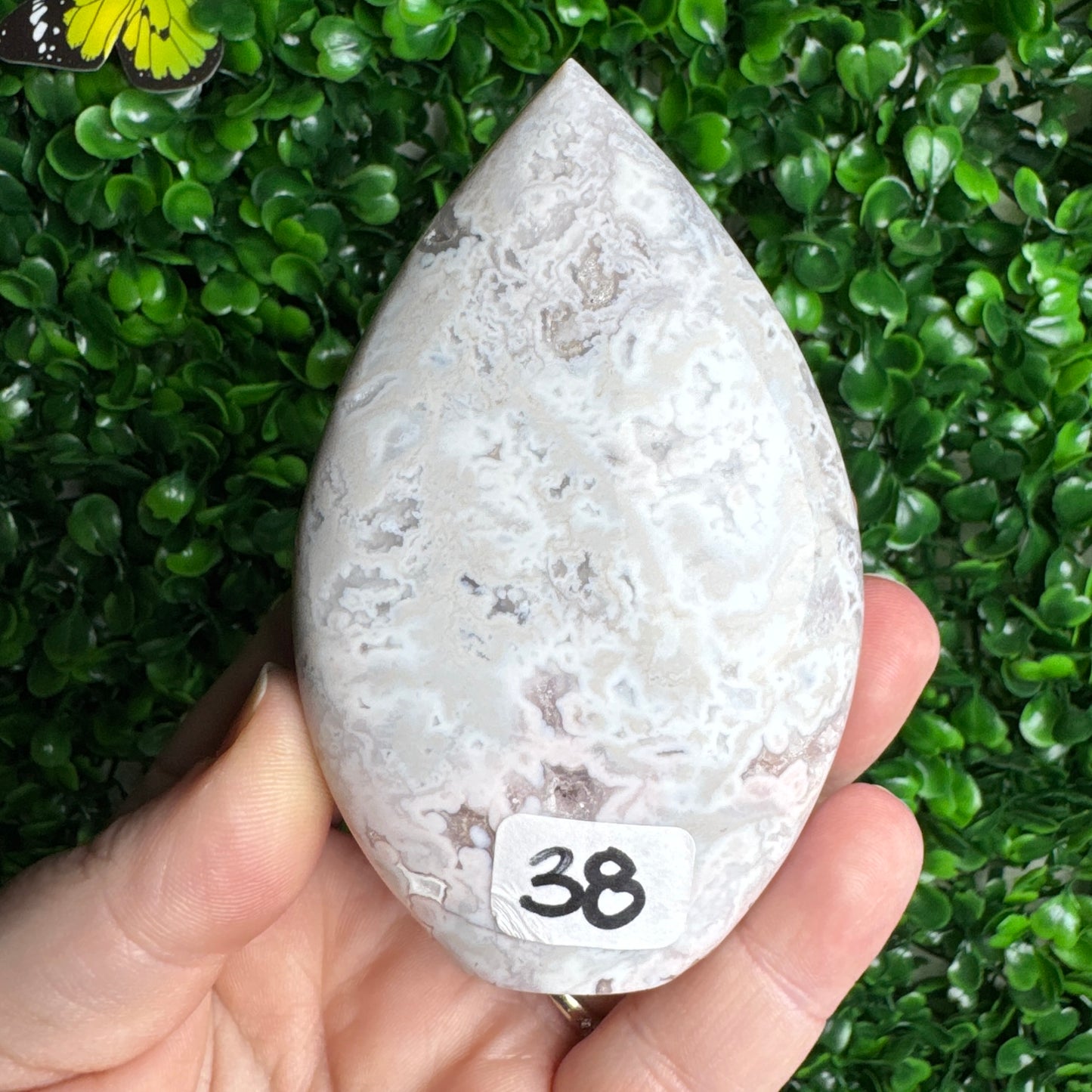 Pink plume agate flames