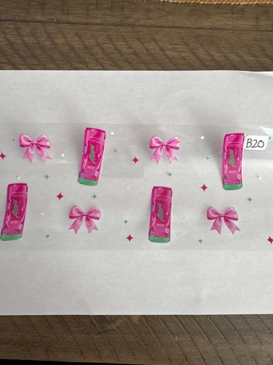B20 pink energy drink uvdtf wrap