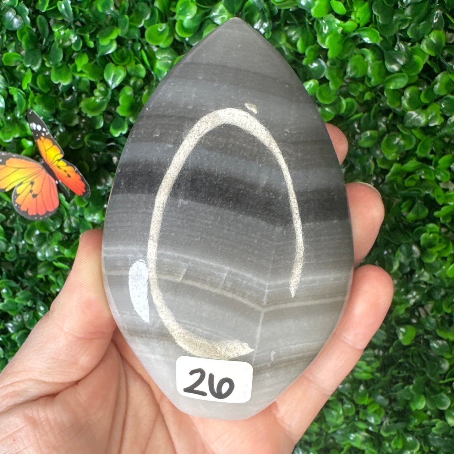Black banded onyx flames