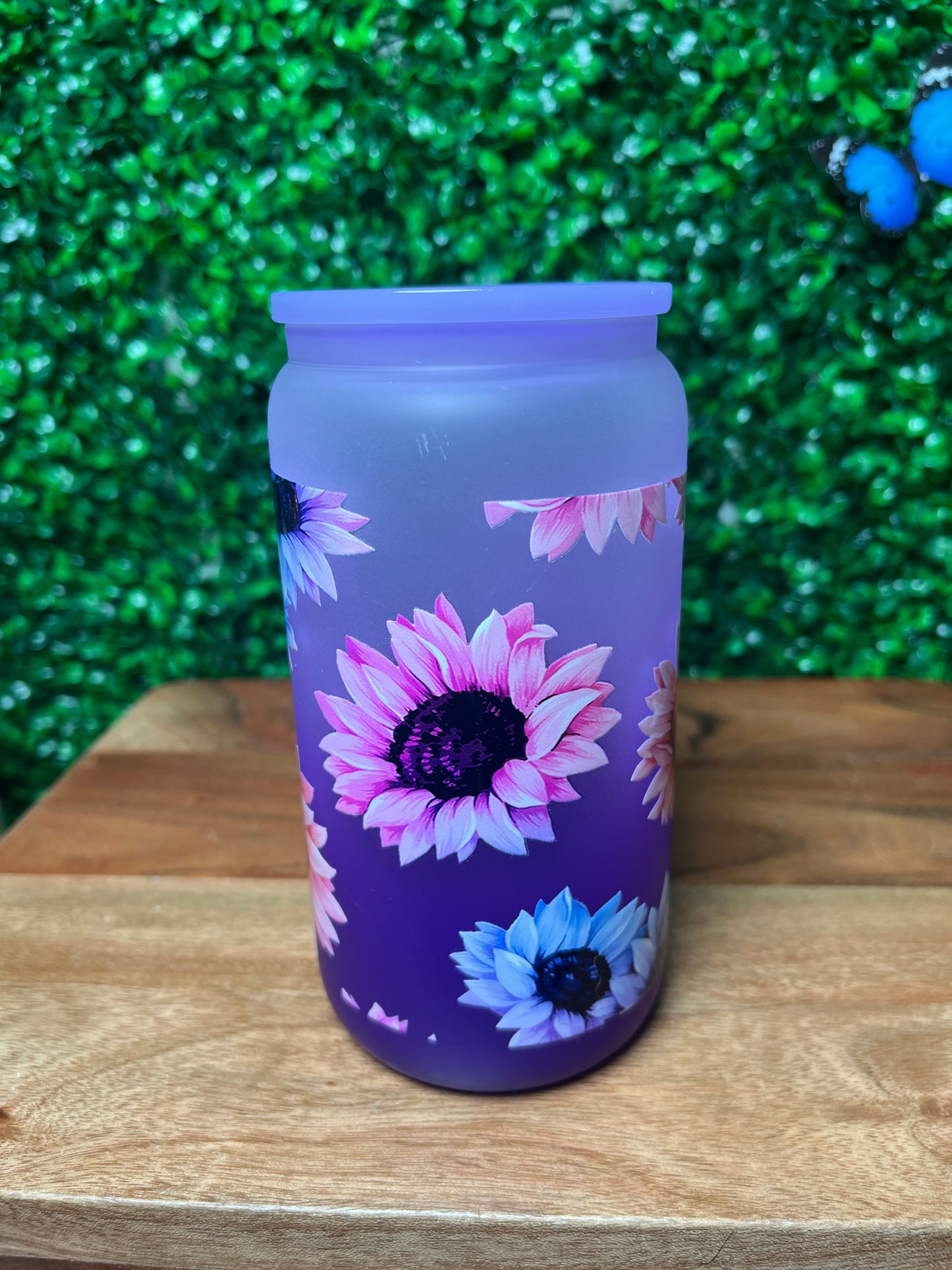 16oz Flowers UVDTF Glass Cup