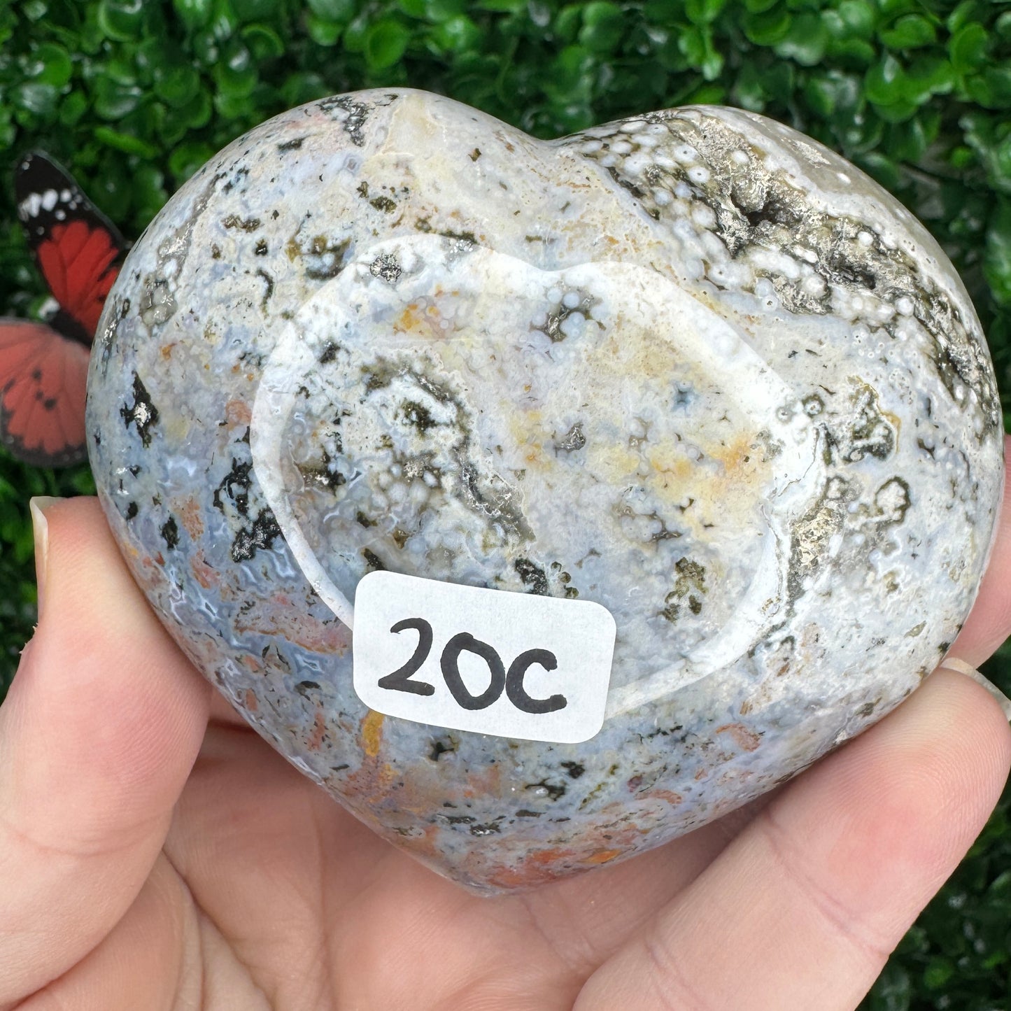 Sea Jasper Heart Carvings