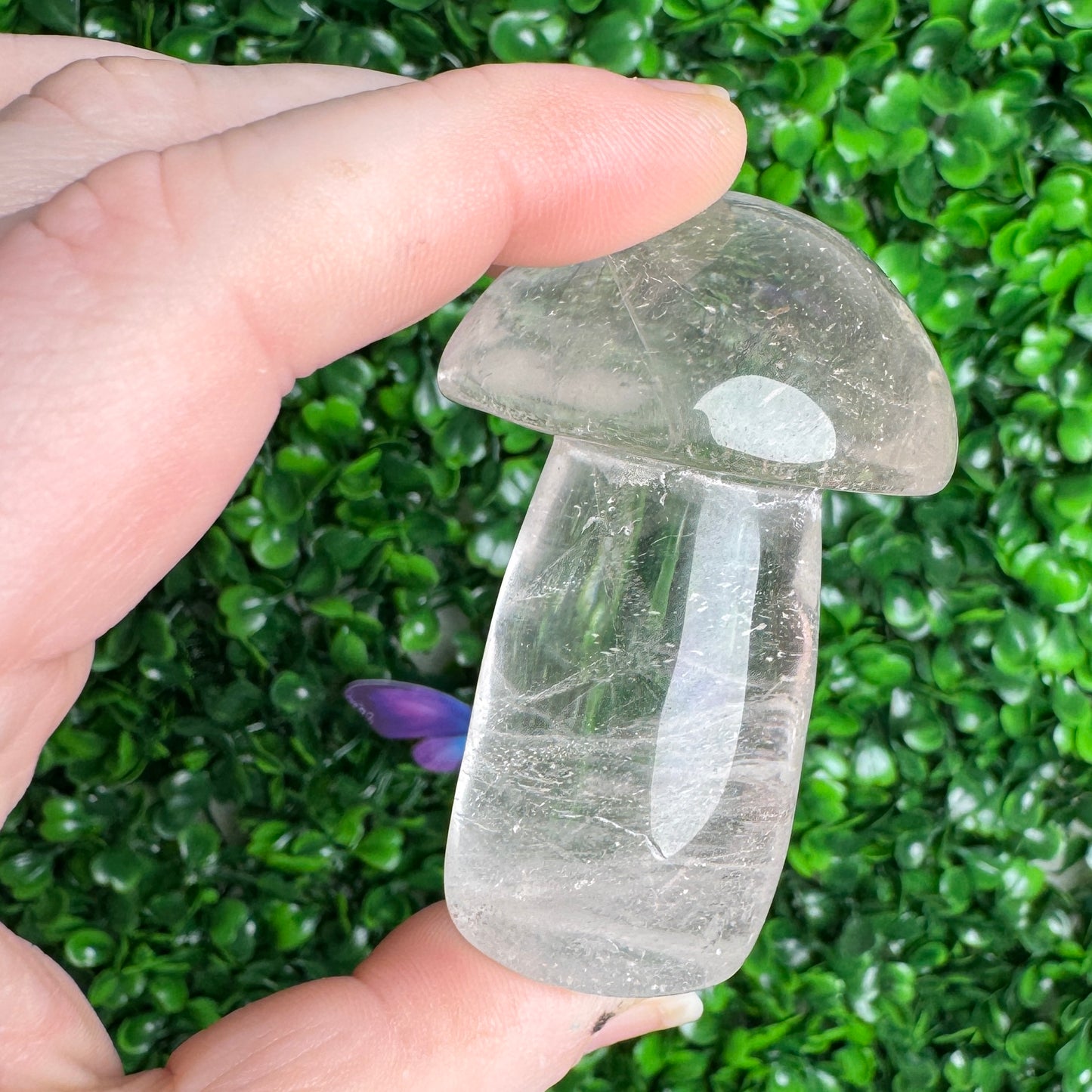 Clear Quartz mushroom carving