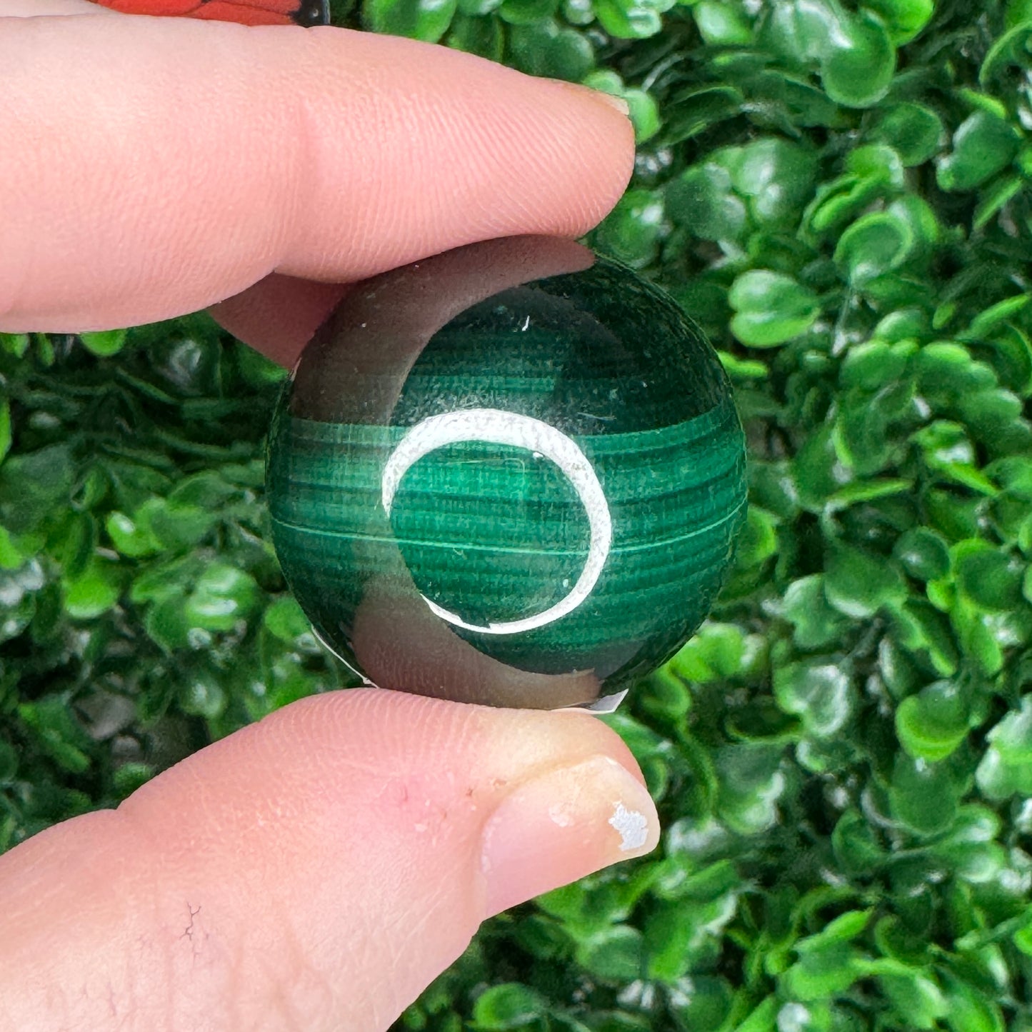 Chatoyant Malachite Sphere