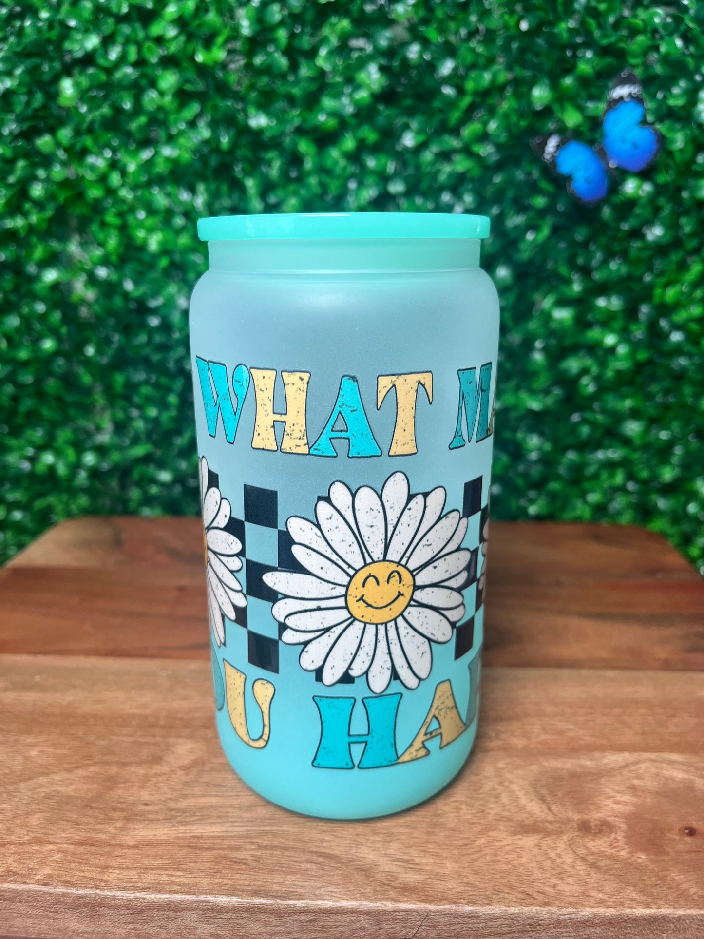 16oz Flower UVDTF Glass Cup