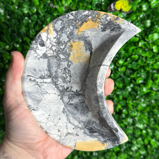 Large Maligano Moon Bowl Carving