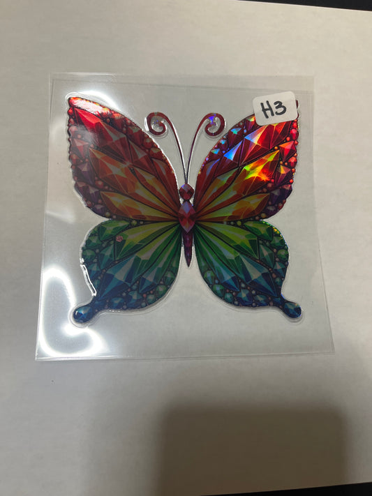 H3 Colorful Butterfly UVDTF Wrap