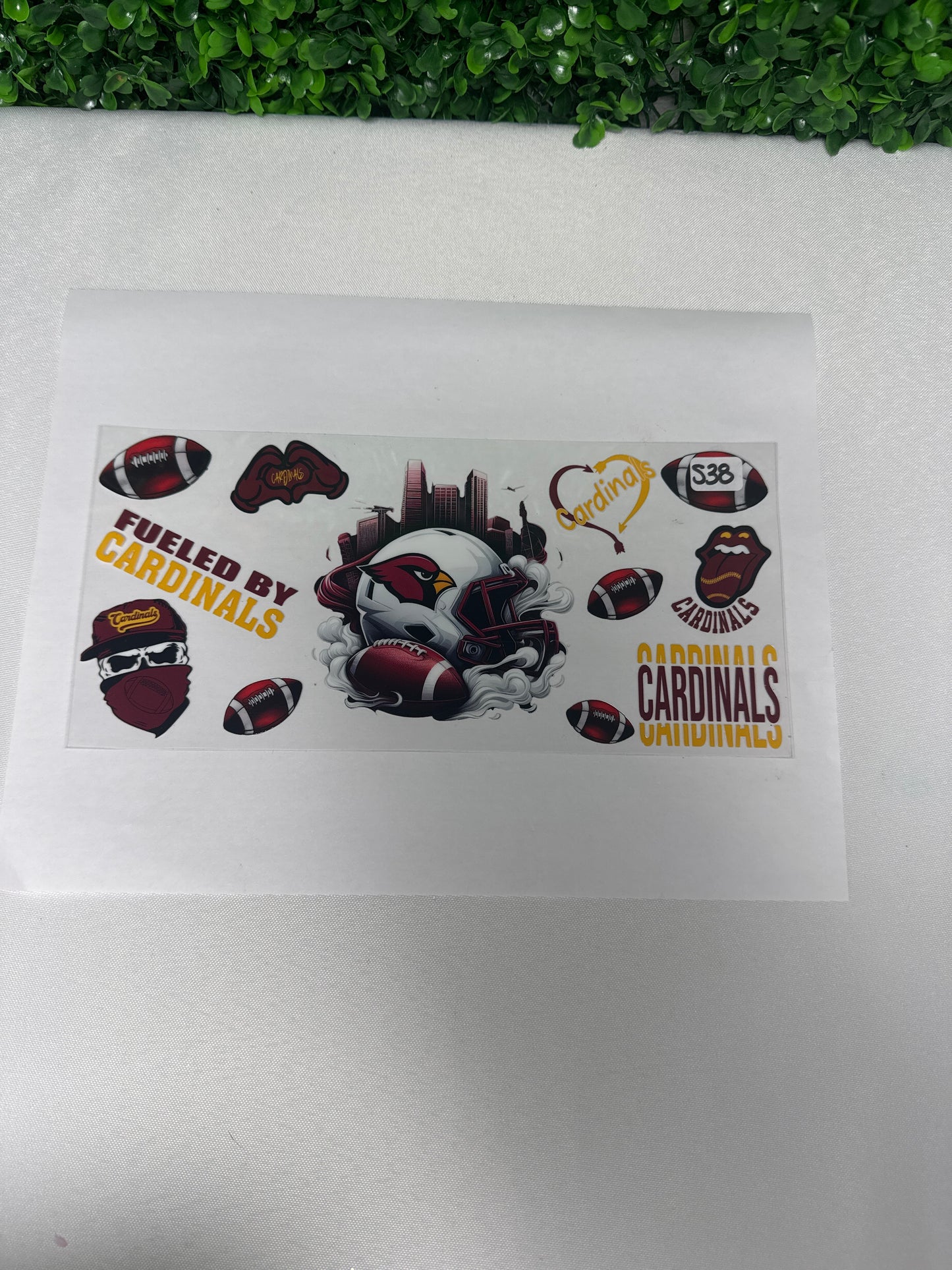 S38 Cardinals Football Sports UVDTF wrap