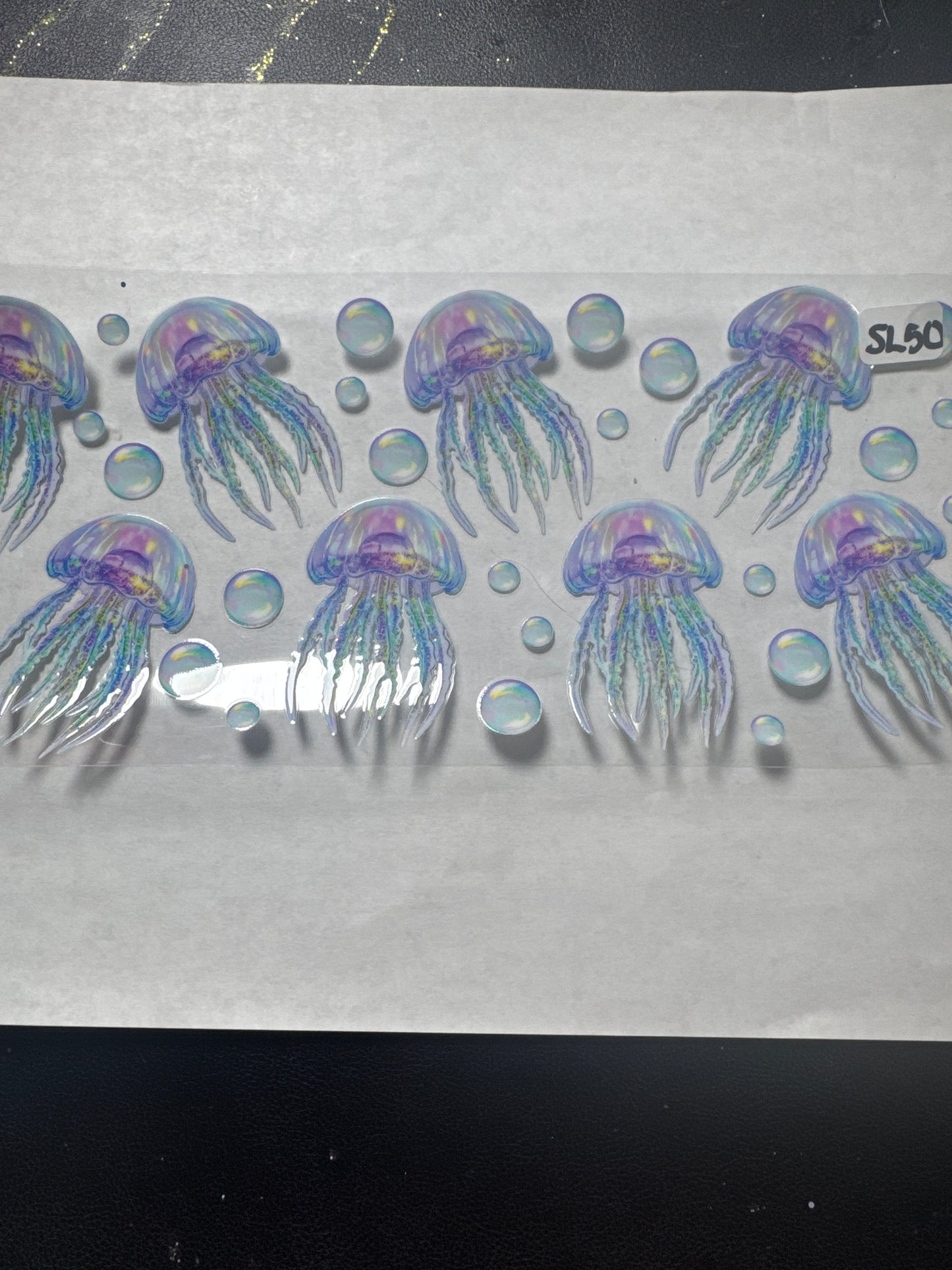 SL5O blue and purple jelly fish uvdtf wrap