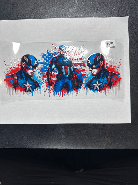 TV9 Captain red white and blue Hero character uvdtf wrap