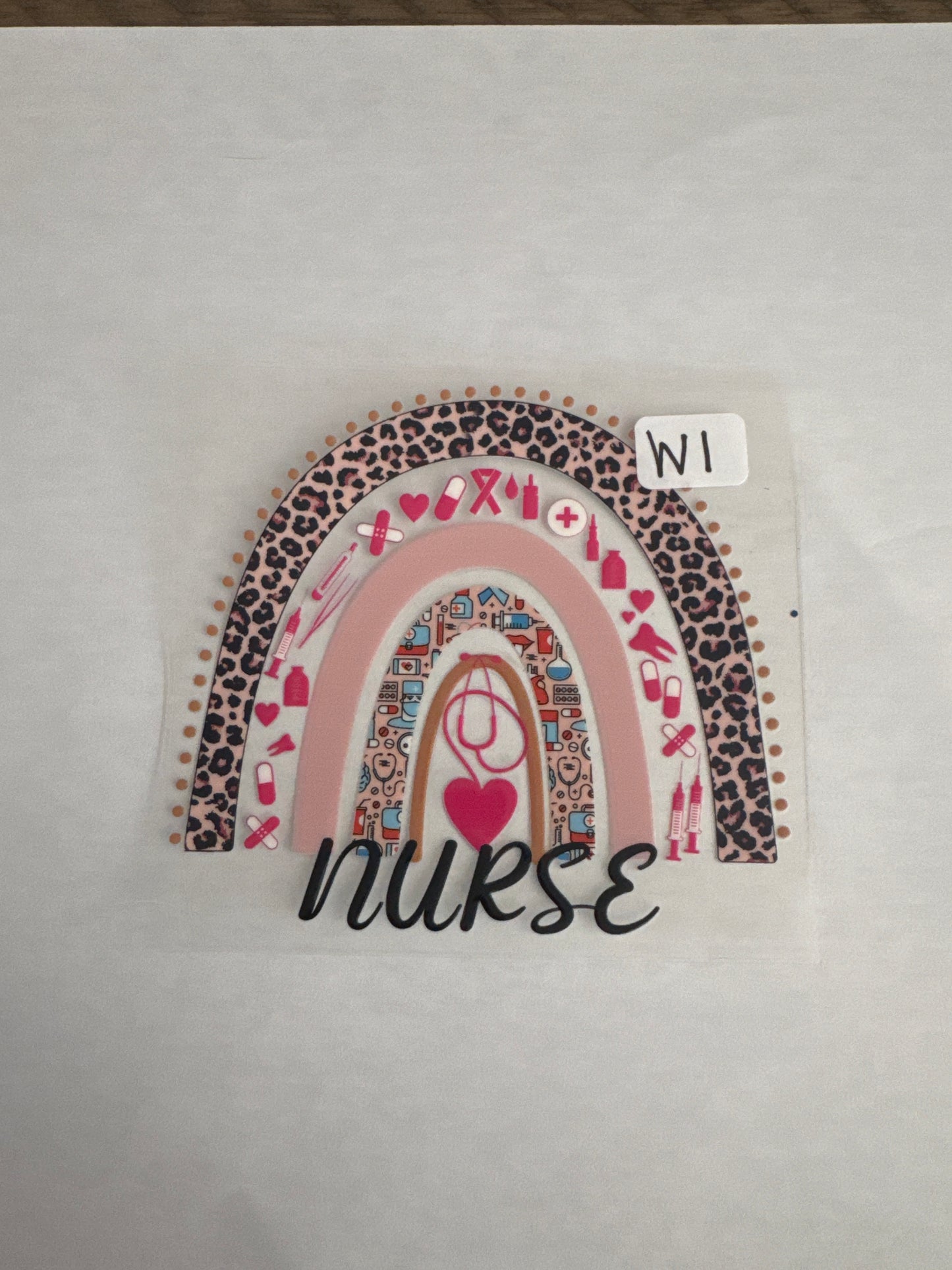W1 rainbow nurse uvdtf wrap/decal