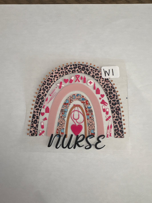 W1 rainbow nurse uvdtf wrap/decal