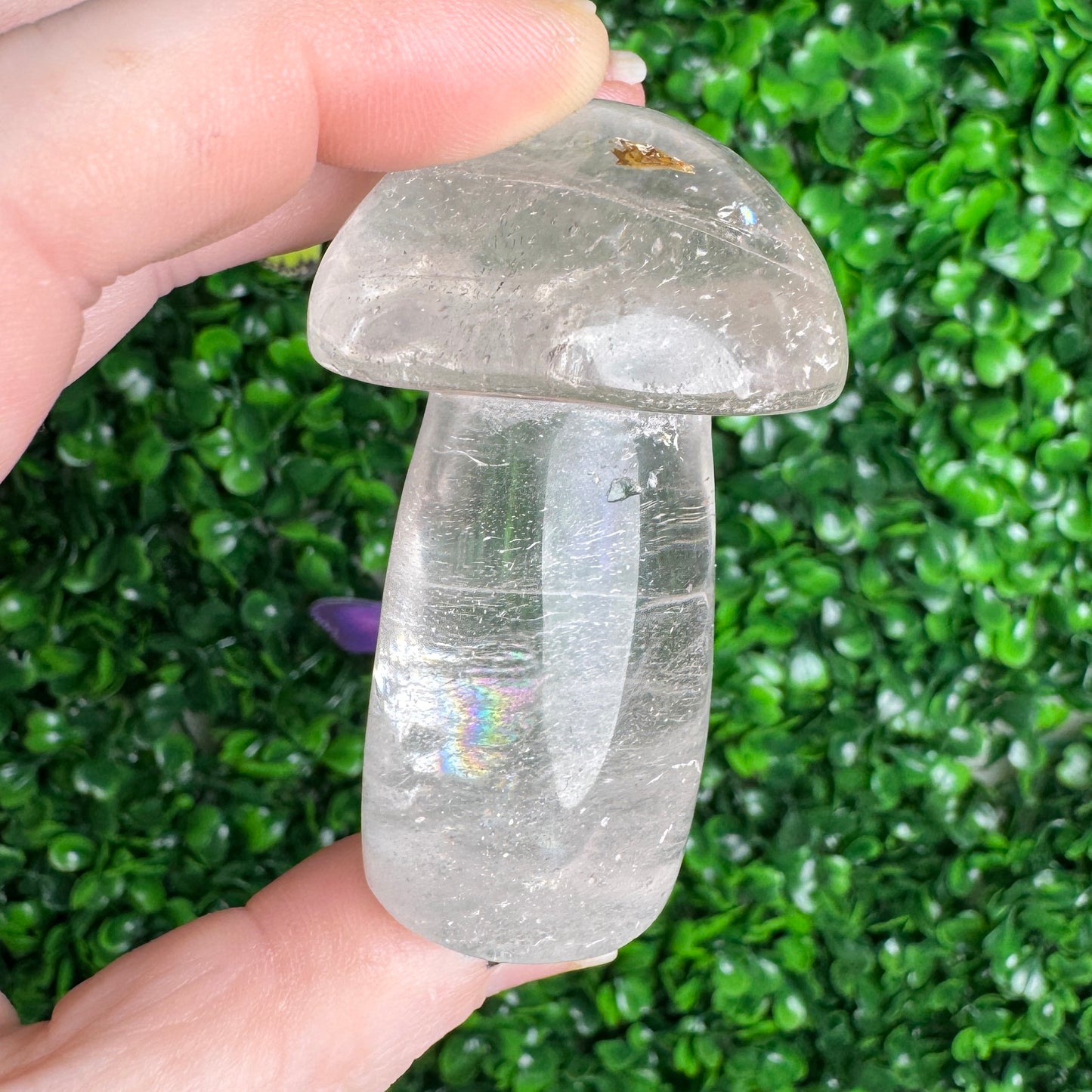 Clear Quartz mushroom carving