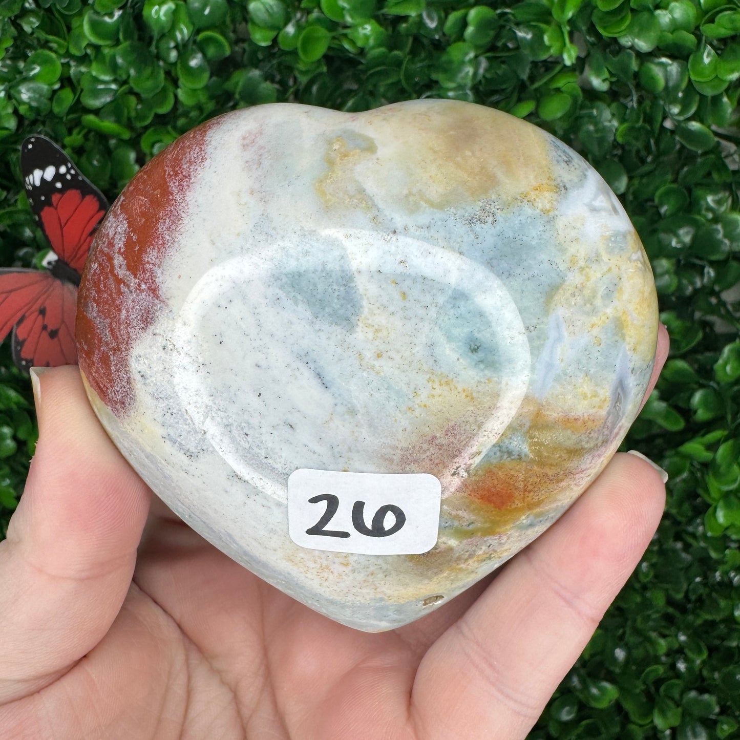 Sea Jasper Heart Carvings