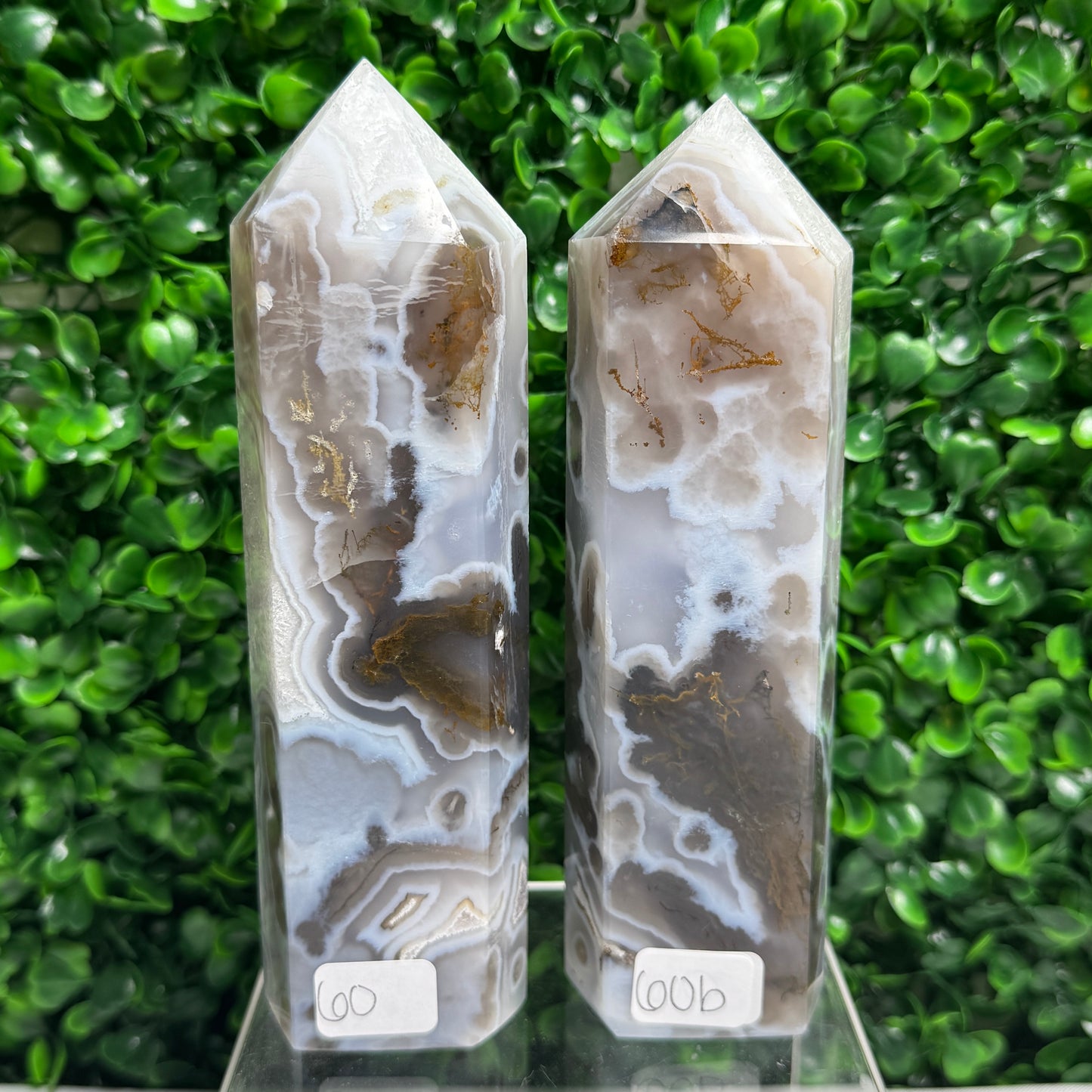 Moss agate towers