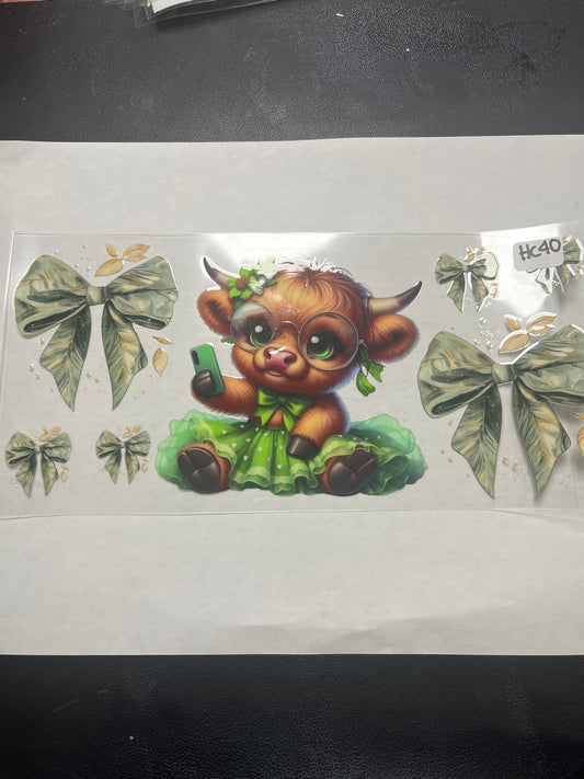 HC40 Highland Cow UVDTF Wrap