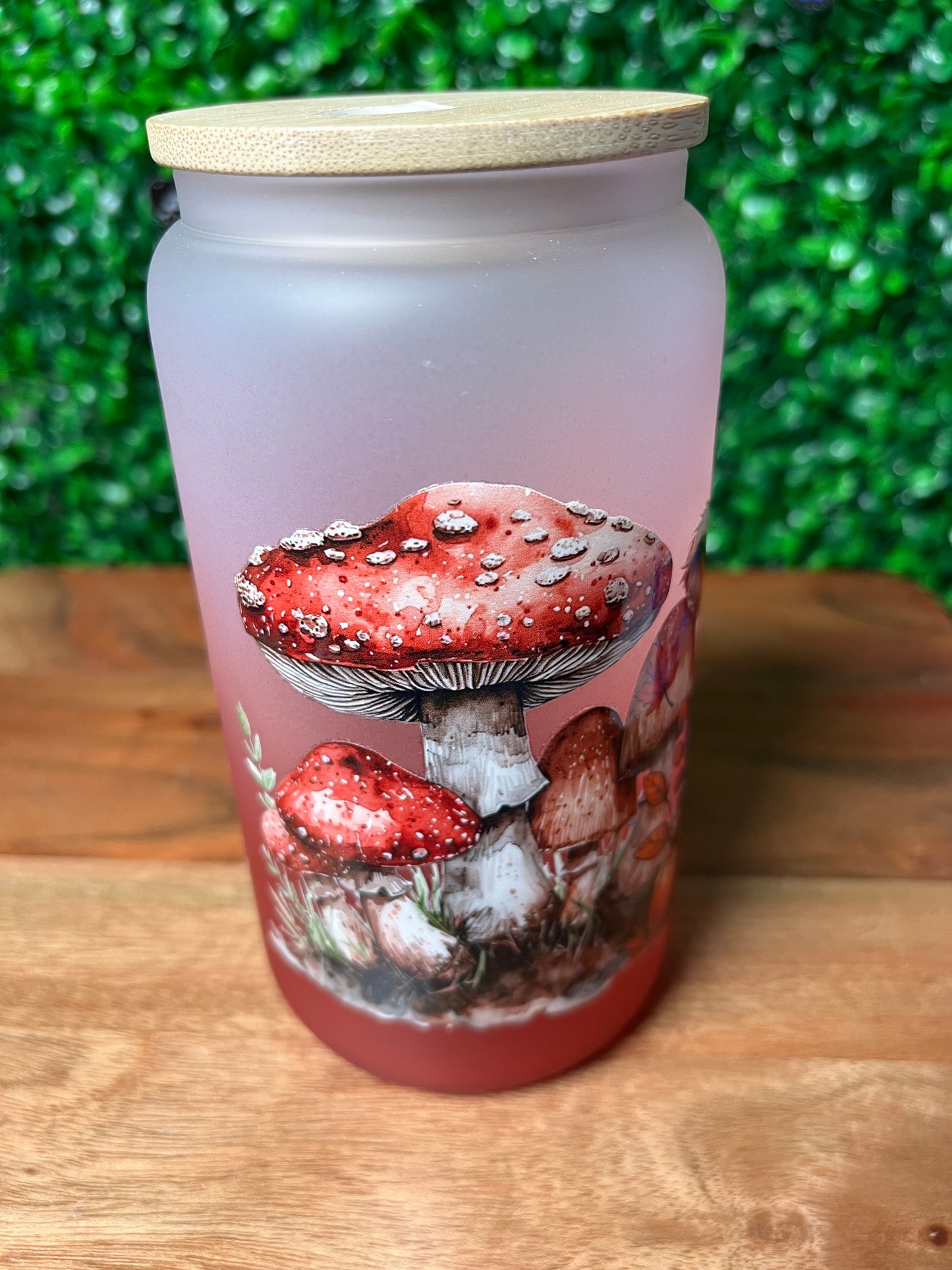 16oz Highland Cow Mushroom UVDTF Glass Cup