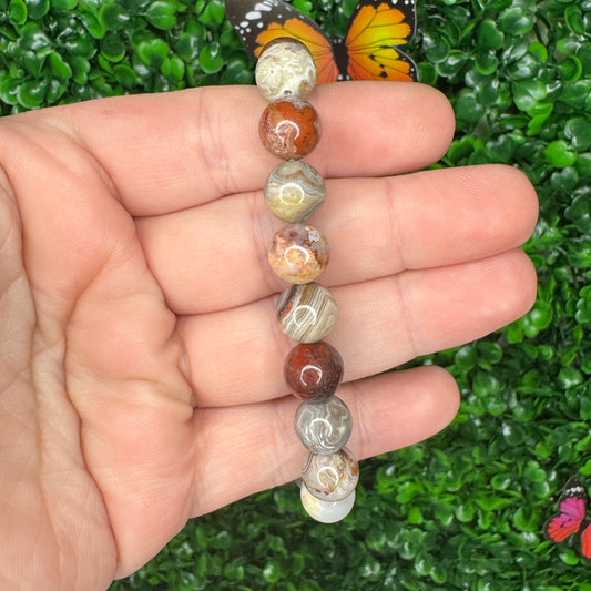 10mm Mexican Crazy Lace Agate Bracelet