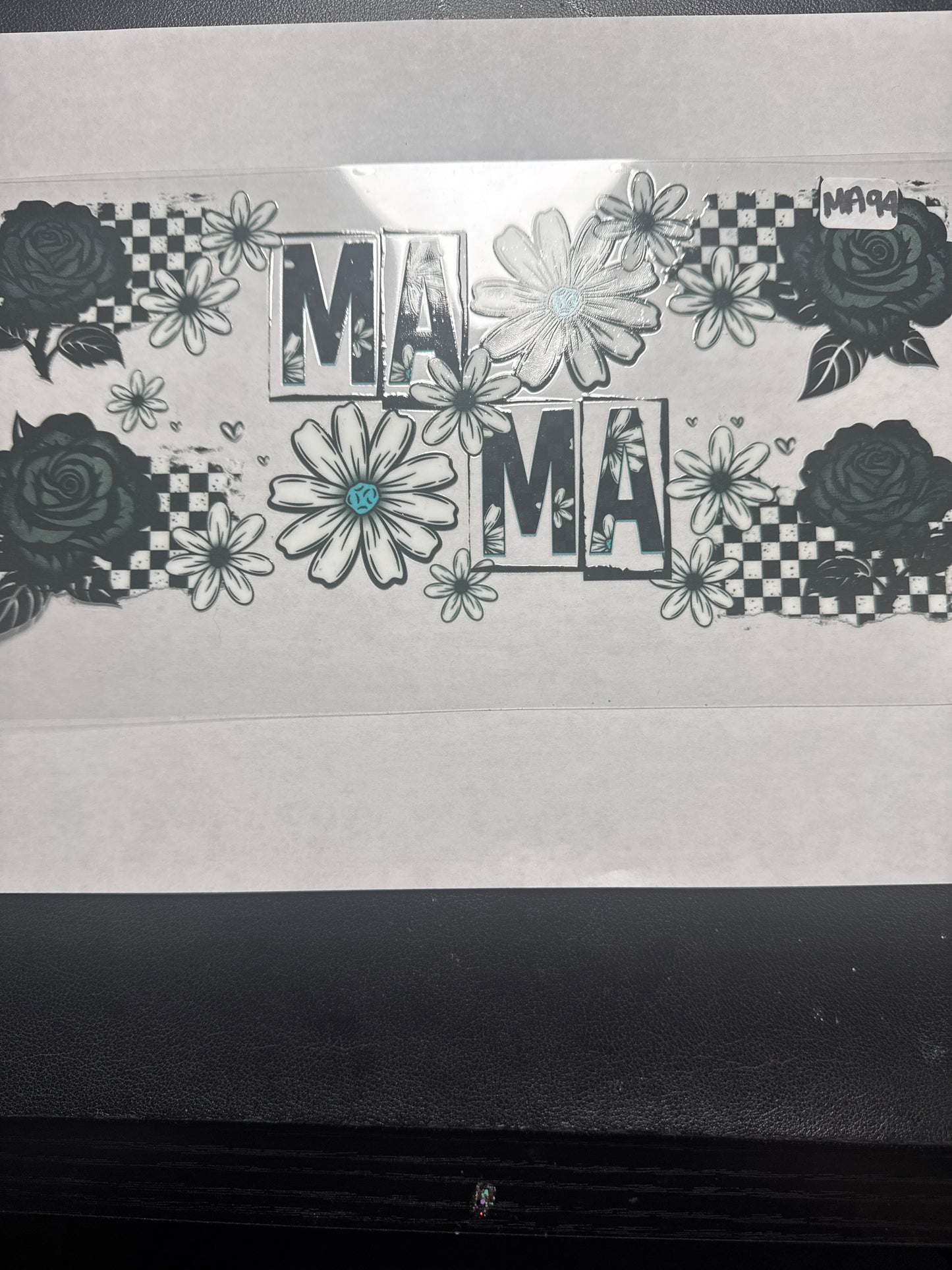MA94 Mama style uvdtf wrap with flowers