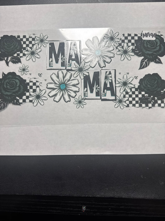 MA94 Mama style uvdtf wrap with flowers