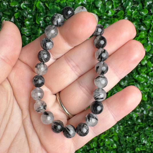 8mm Tourmaline with Quartz Bracelet
