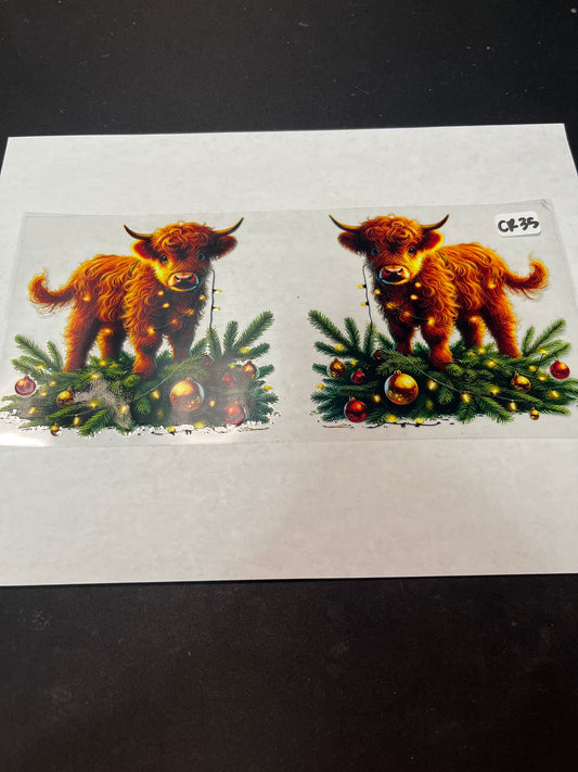 CR35 Christmas Cow UVDTF Wrap