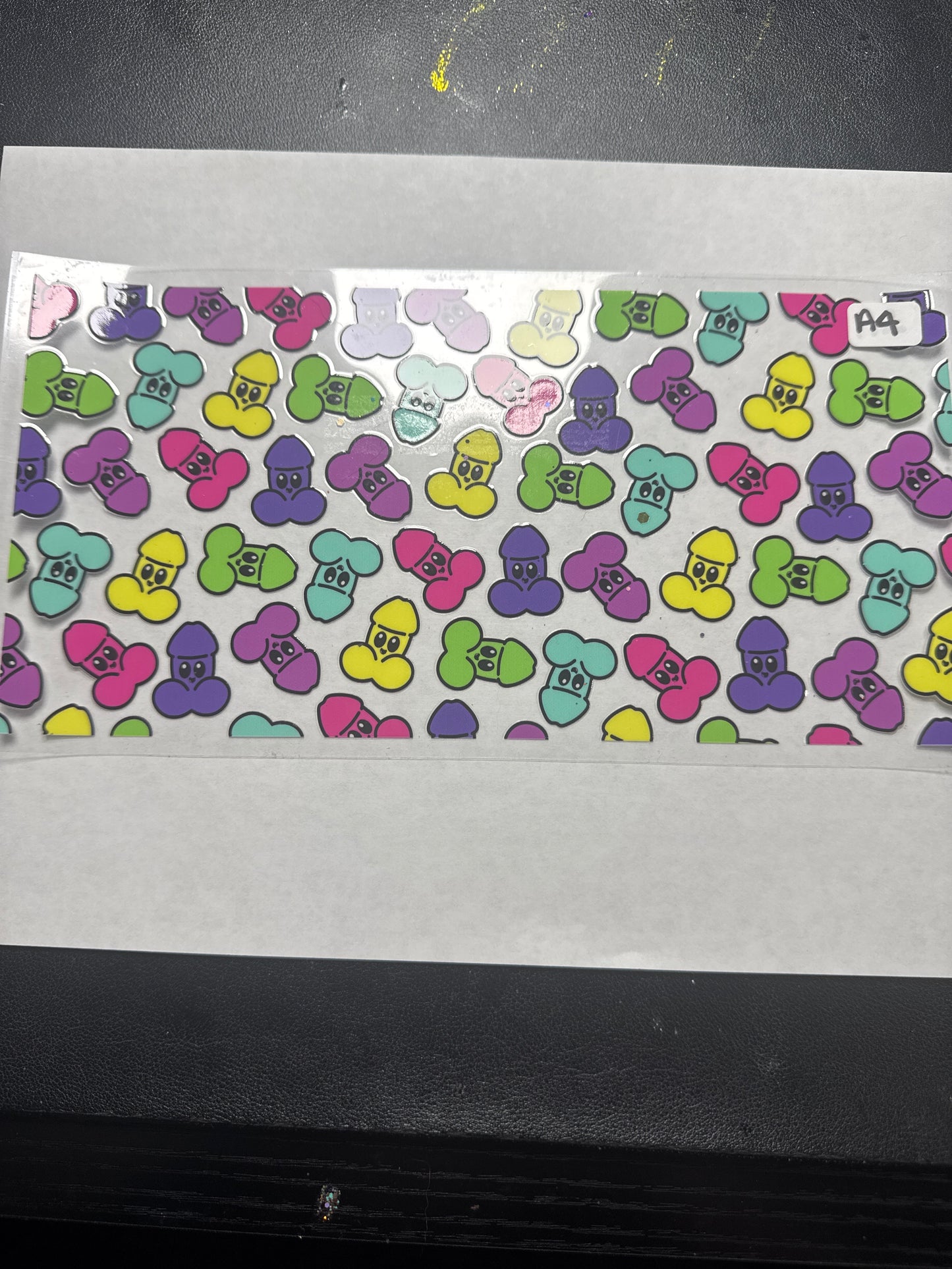 A4 Adult style rainbow Peen uvdtf wrap