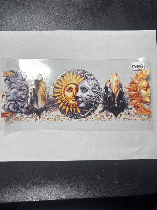 CW38 Moon/Star Crystal witchy style uvdtf wrap
