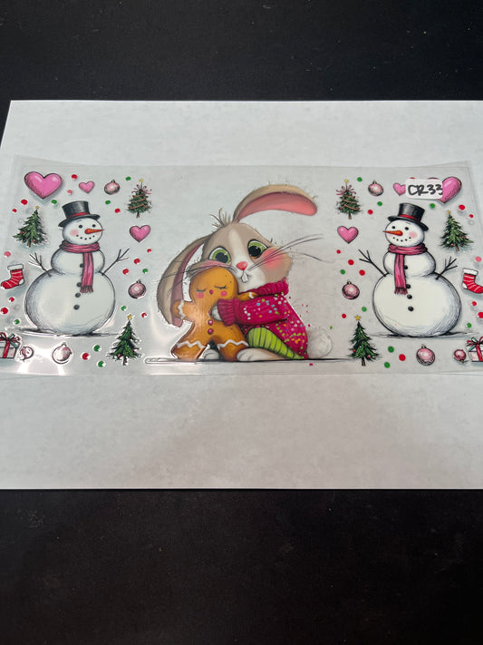 CR33 Christmas Snowman UVDTF Wrap