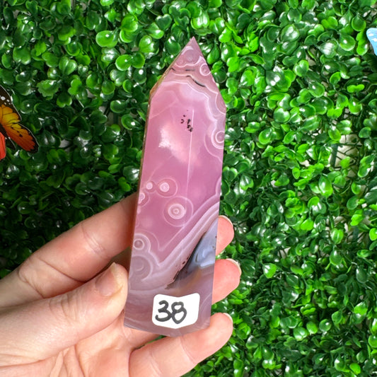 Pink Jelly Agate Towers