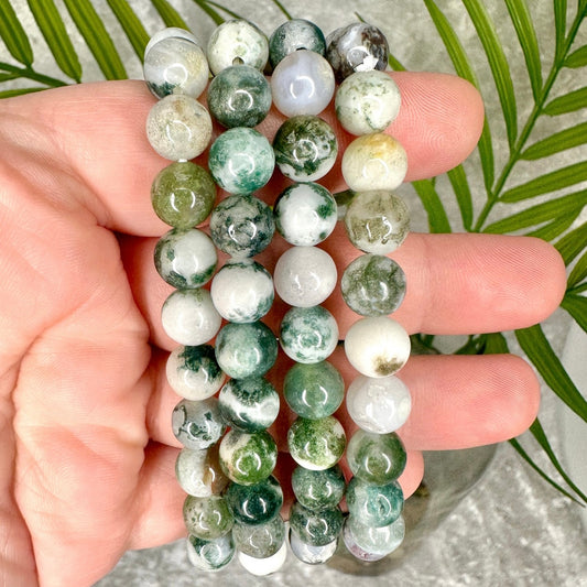 8mm Moss Agate Bracelet