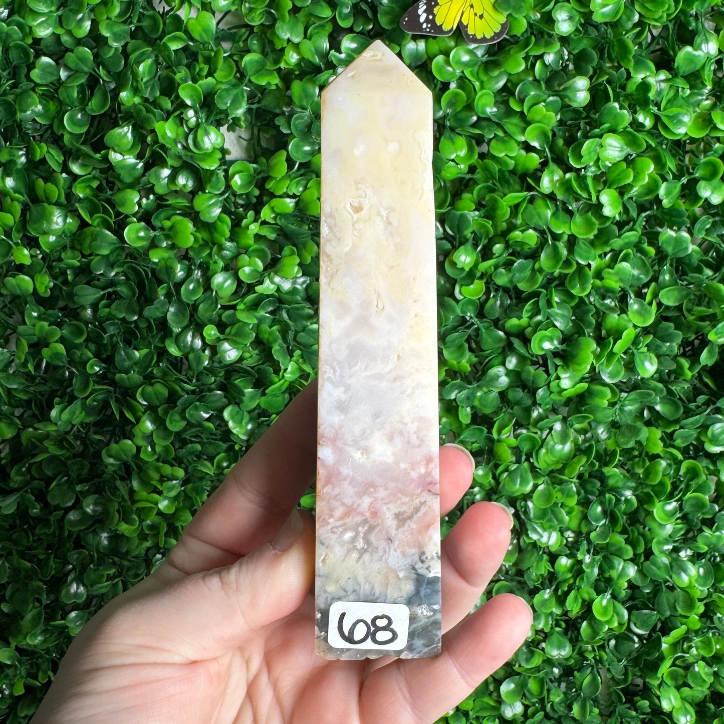 Rainbow Plume Agate Tower