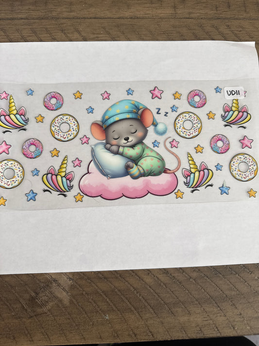 UD11 Sleeping mouse with donuts and stars