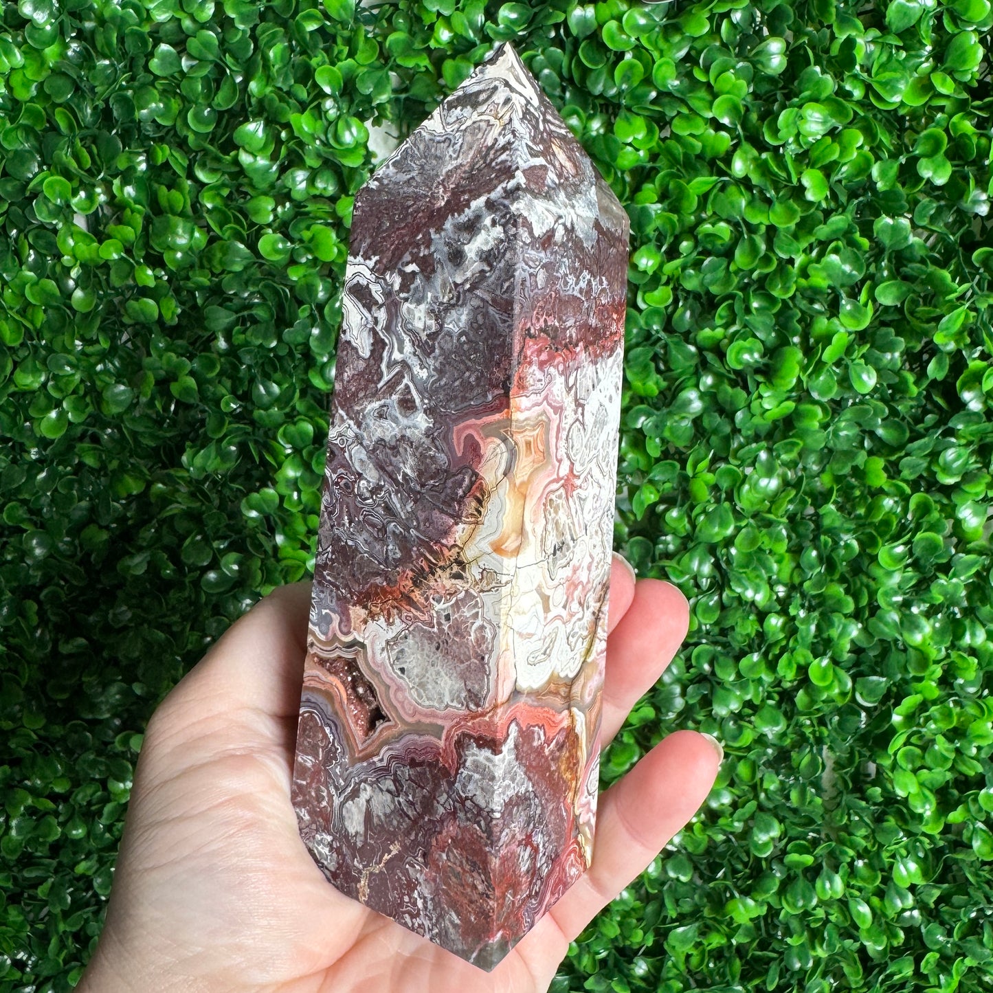 Mexican Crazy Lace Agate Tower