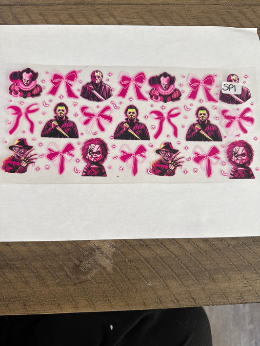 SP1 Pink Spooky Characters with bows