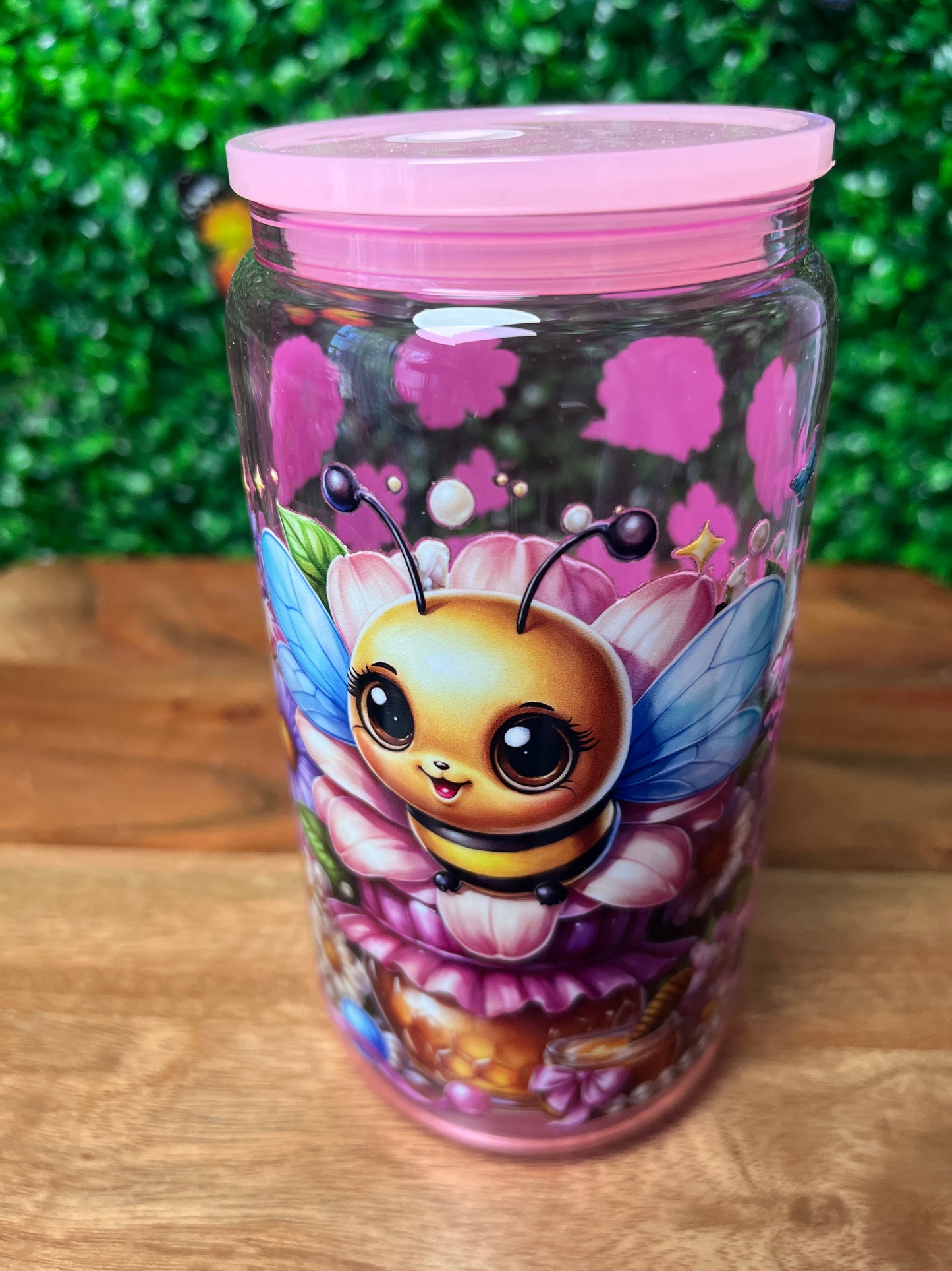 16oz Bee UVDTF Glass Cup