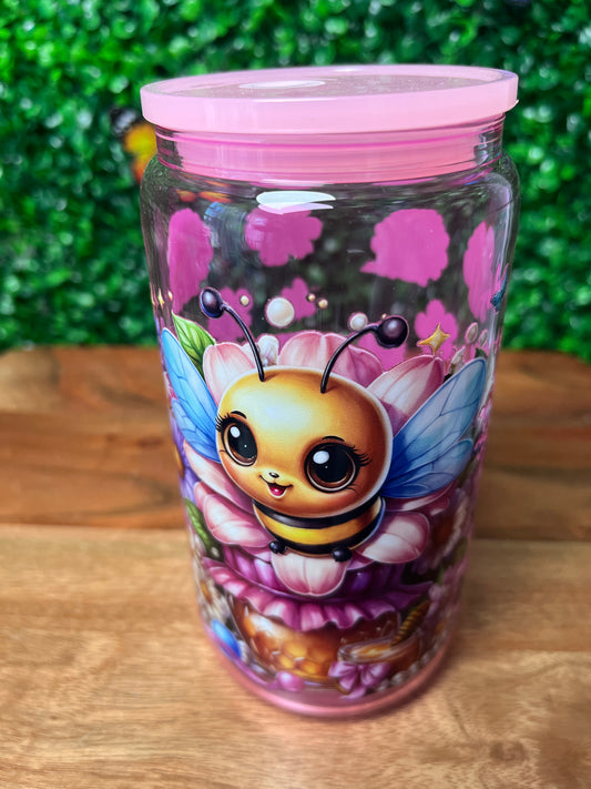 16oz Bee UVDTF Glass Cup