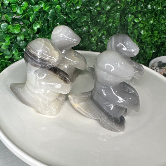 Black banded onyx Dino carving Intuitively chosen