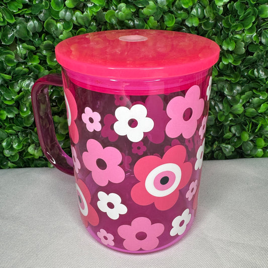 Hot Pink Evil Eye Flower Mug