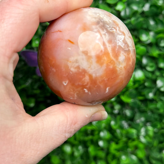 Pink Plume Agate Sphere
