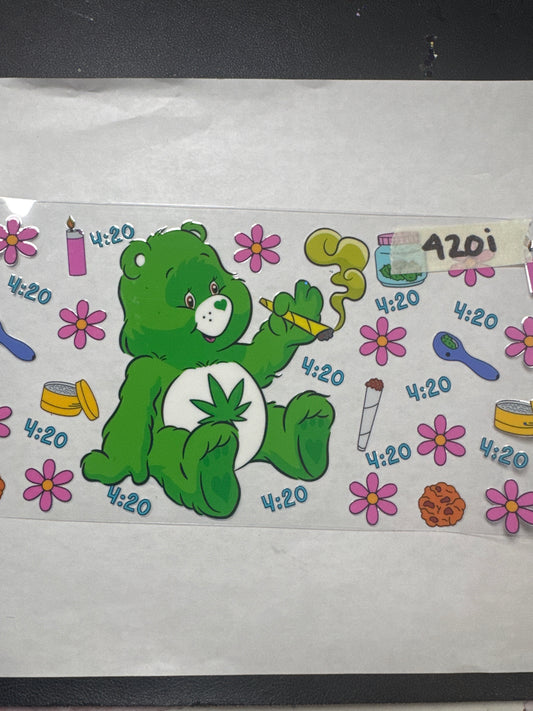 420i green friendly bear uvdtf wrap