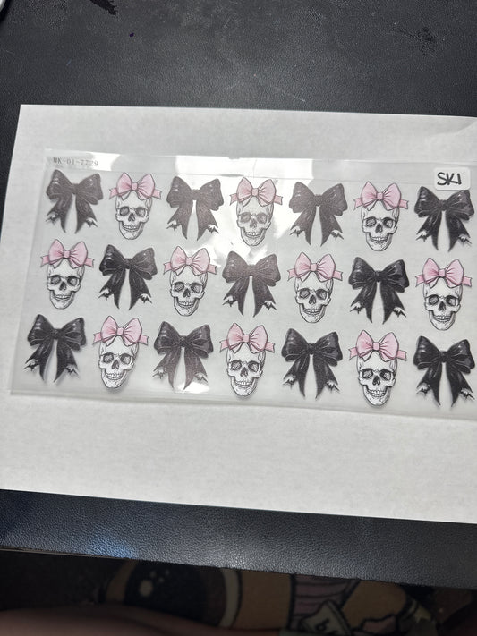 SK1 skulls and bows uvdtf wraps
