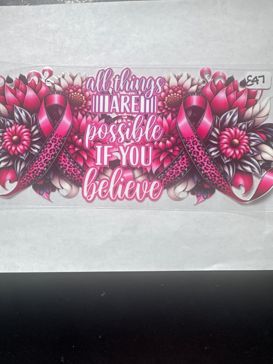 E 47 breast cancer awareness uvdtf wrap