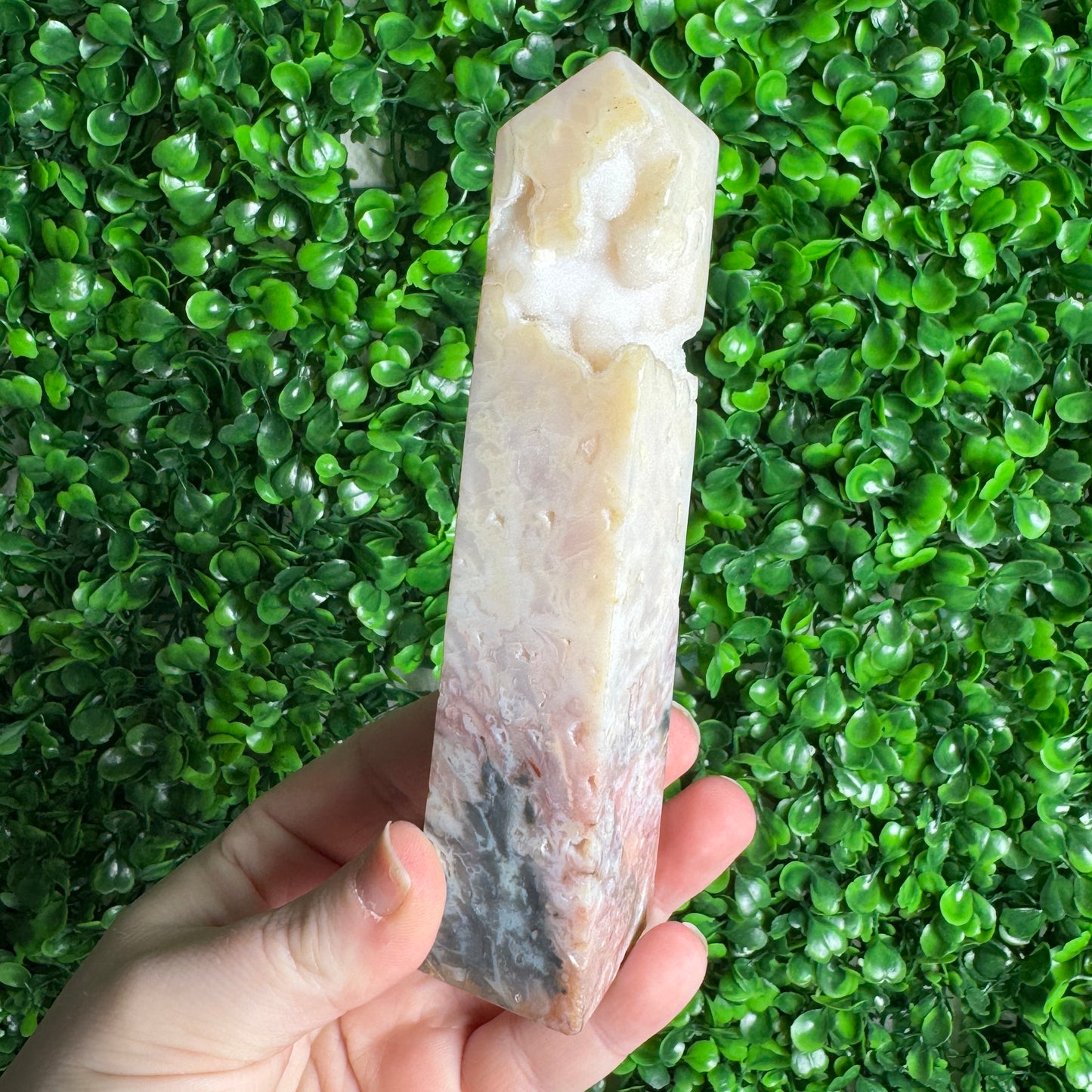 Rainbow Plume Agate Tower