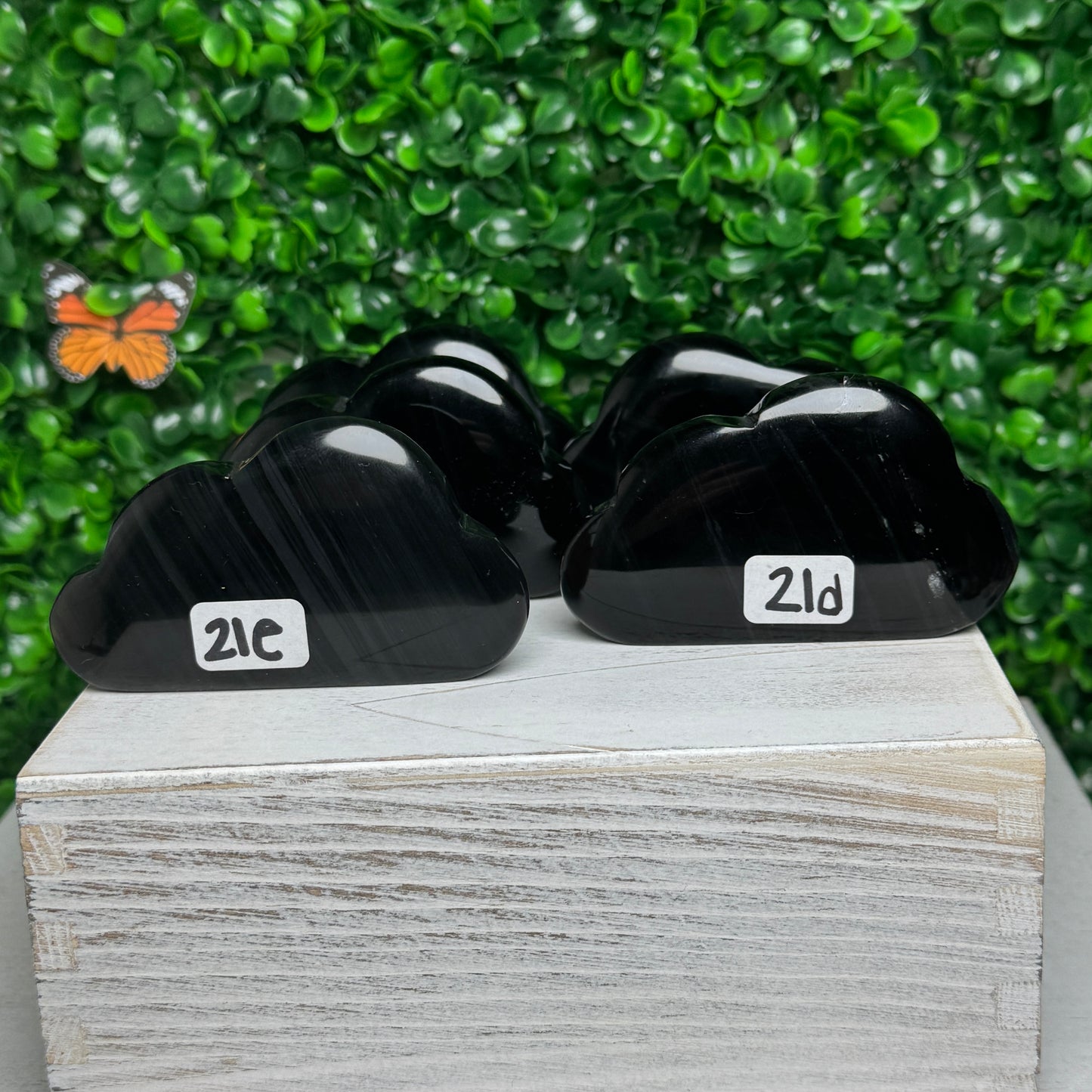 Midnight Lace Obsidian Cloud Carvings